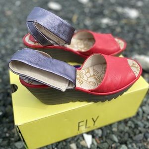 Fly London red YULA sandals size 37